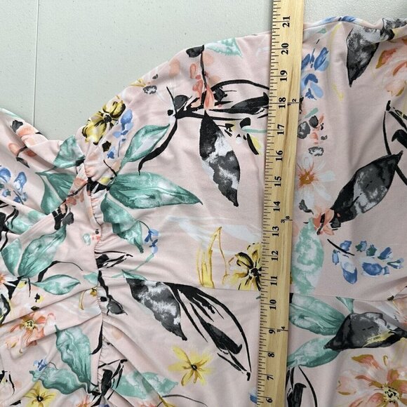 Bcbgeneration Jumpsuit Floral Pink Size S tie ankle Criss Cross Strappy Back - Picture 11 of 12